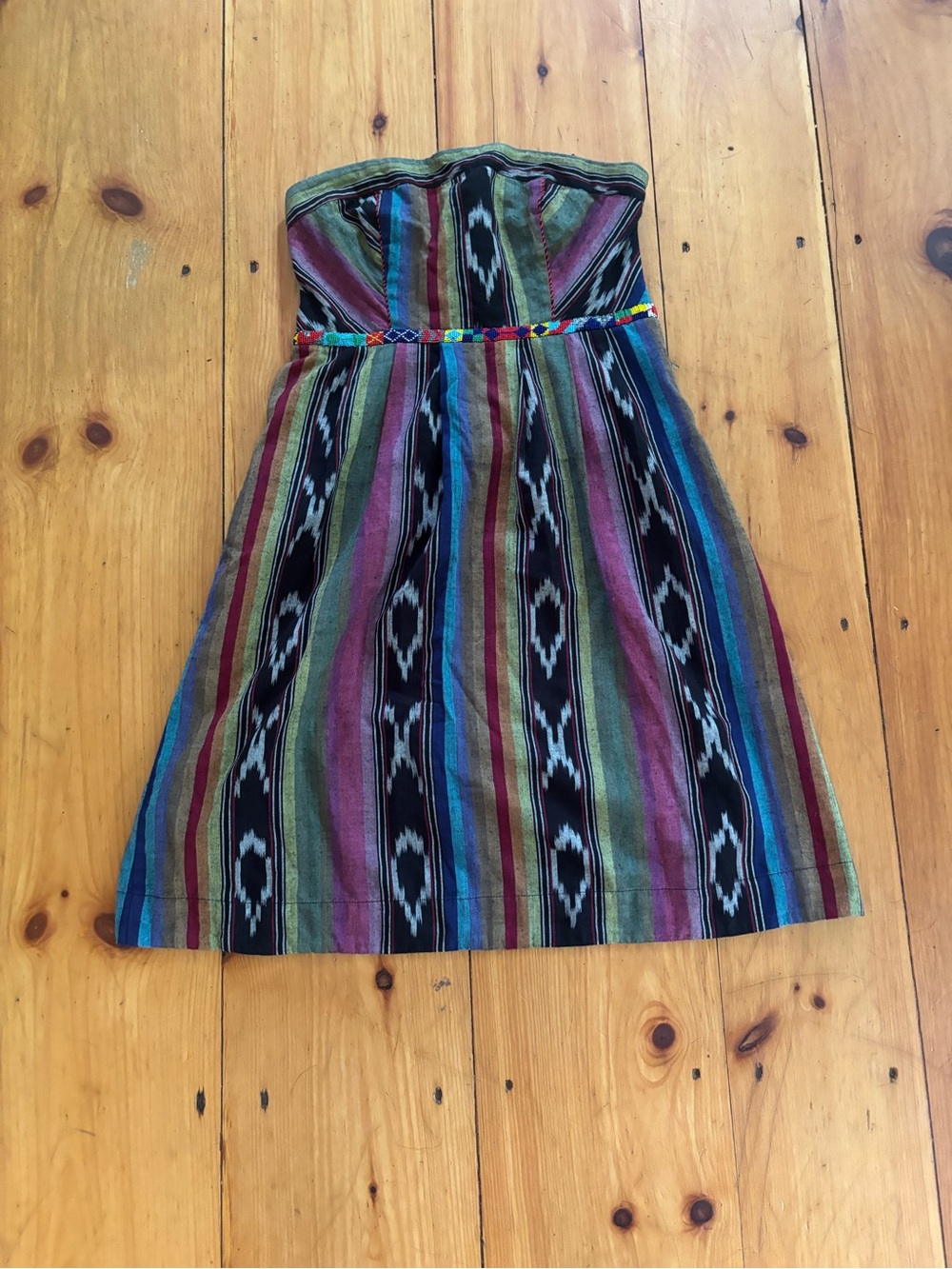 Anthropologie Edme & Esyllte Pueblo Ikat Strapless Dress Size 6